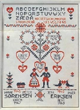 Wedding Sampler Cross Stitch, Billede OOE 51081 Original